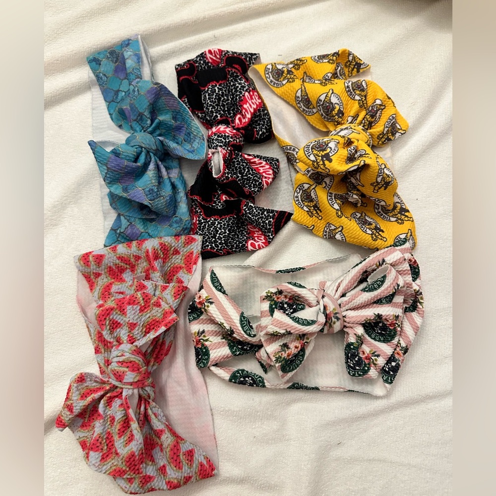 Bow Lot- Colorful Patterned Headbands Set- Hamilton tiger cats